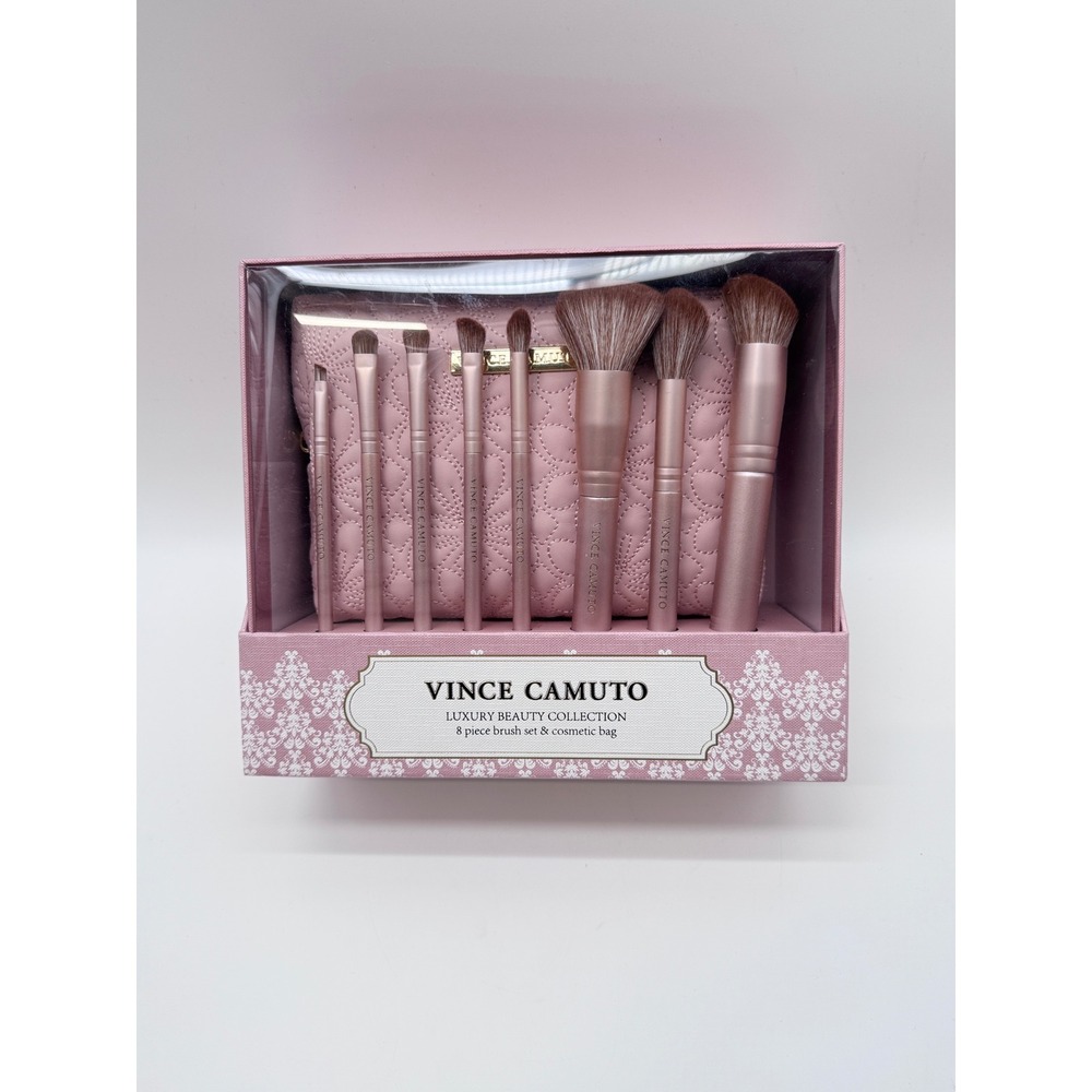 Vince Camuto Makeup Brush Set Womens OS Blush Lace Luxury 8pc Beauty Collection